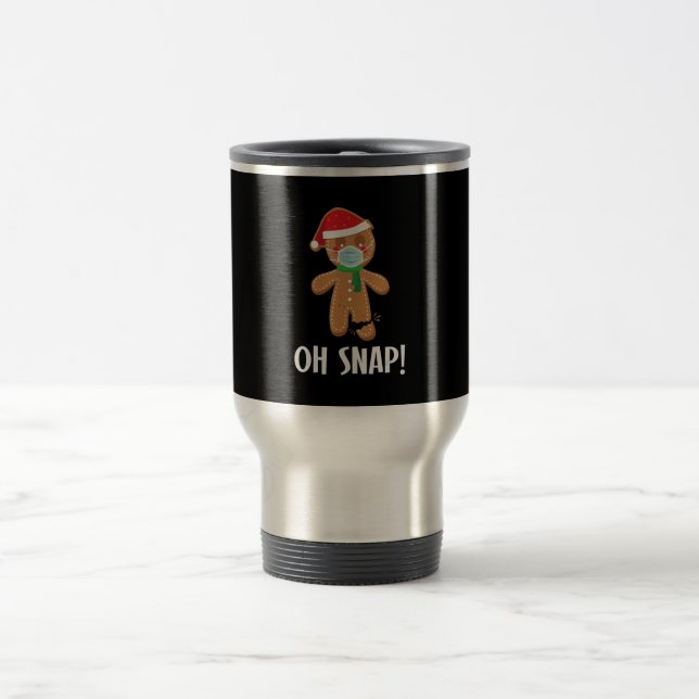 Oh, | Weihnachtsgingerbäckermaske Reisebecher (Mittel)