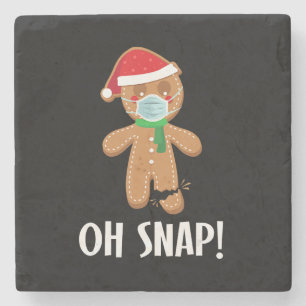 Oh,   Weihnachtsgingerbäckermaske Steinuntersetzer