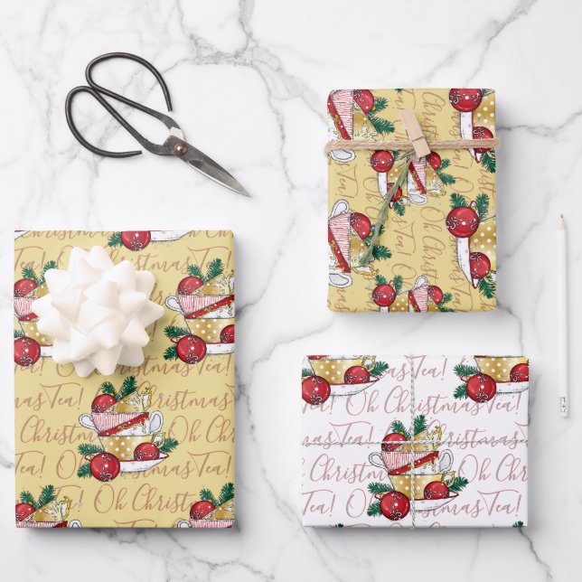 Oh Weihnachtstee! Geschenkpapier Set (Vorderseite)