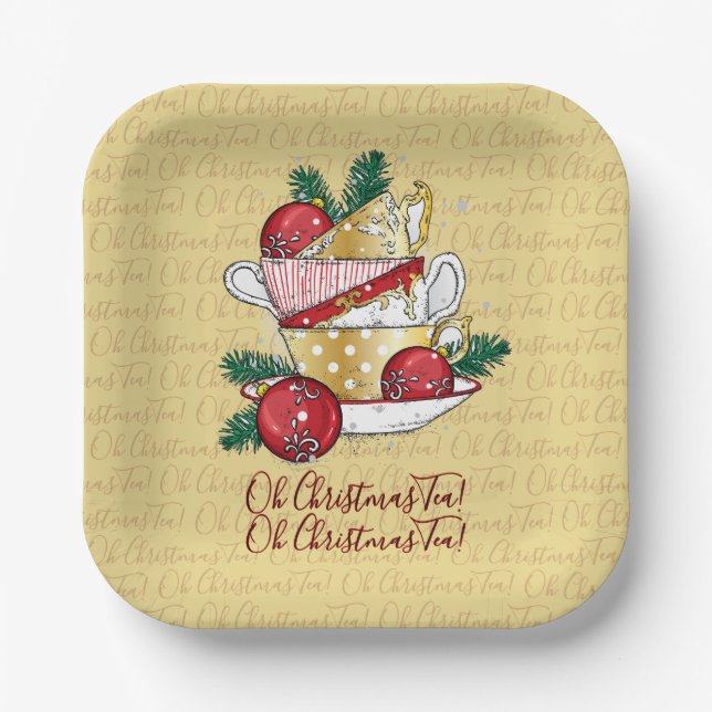 Oh Weihnachtstee! Pappteller (Vorderseite)