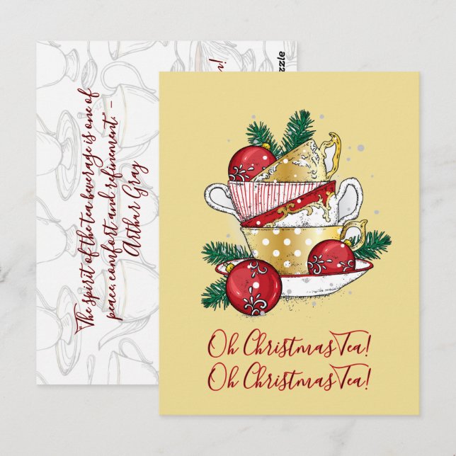 Oh Weihnachtstee! Postkarte (Vorne/Hinten)