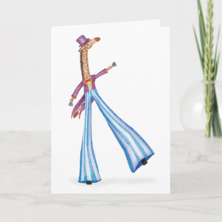 Oh what a circus! giraffe on stilts card karte