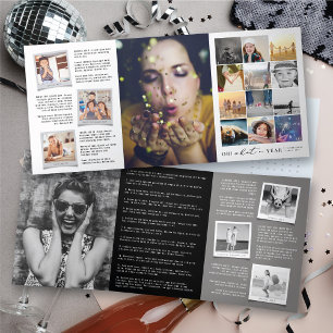 Oh! What A Year In Review Modern 20 Photo Collage Dreifach Gefaltete Urlaubskarte