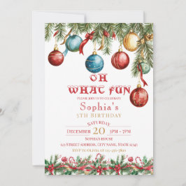 Oh What Fun Christmas Birthday Invitation Einladung