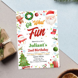 Oh What Fun Christmas Birthday Invitation Einladung