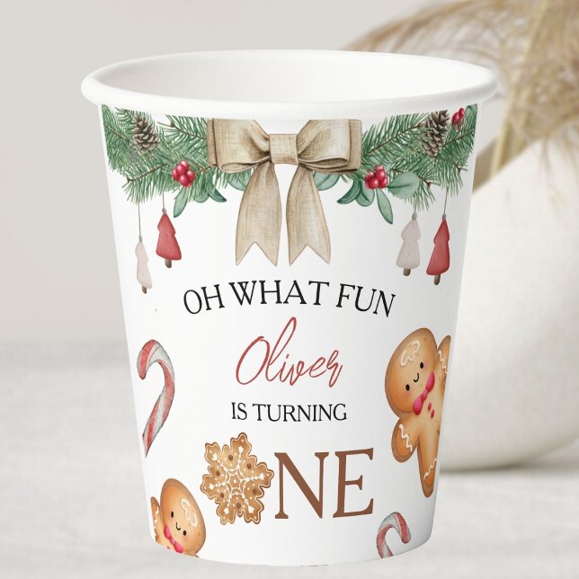 Oh What Fun Christmas Cookies 1st Birthday Paper Pappbecher (Von Creator hochgeladen)