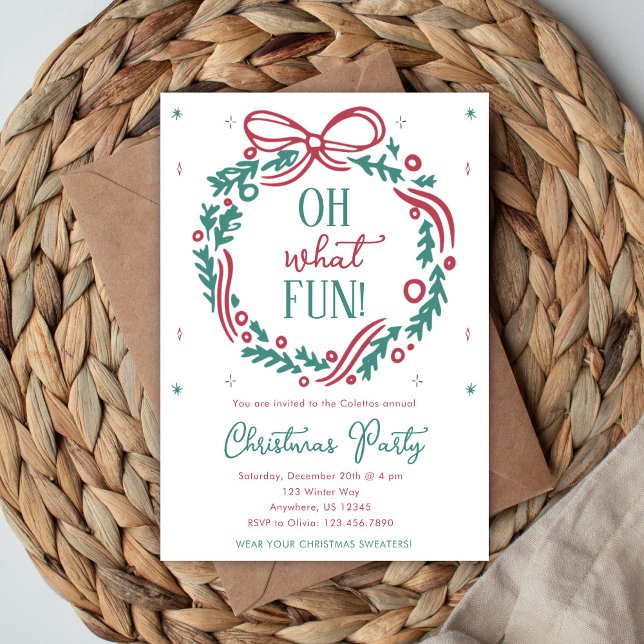 Oh What Fun Christmas Party Invitation  Einladung (Von Creator hochgeladen)