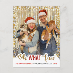 Oh What Fun Family Christmas Photo Carte postale