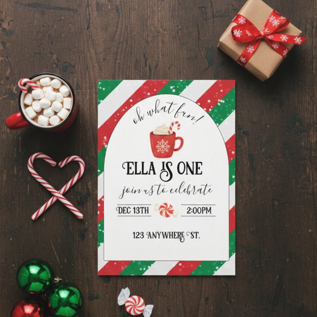 oh what fun! first birthday invitation (Créateur téléchargé)