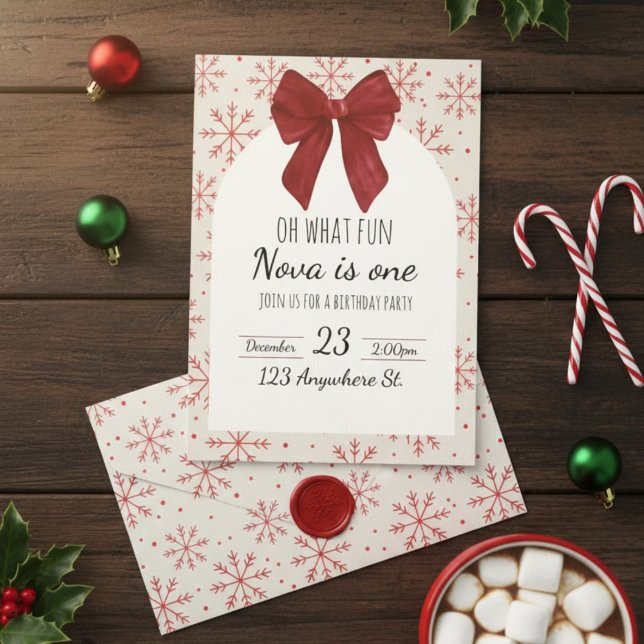 oh what fun! first birthday invitation (Créateur téléchargé)