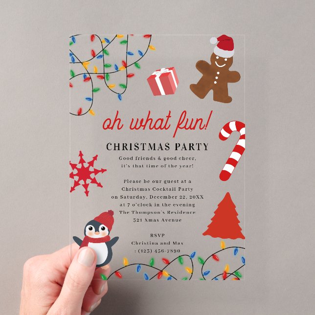 Oh What Fun! Holiday Kids Christmas Party Acryleinladungen (Insitu (Handheld))