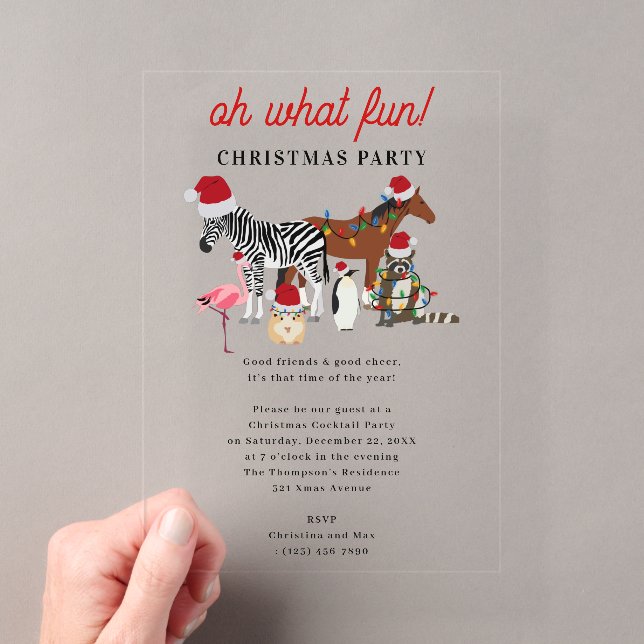 Oh What Fun! Holiday Kids Funny Christmas Party Acryleinladungen (Insitu (Handheld))