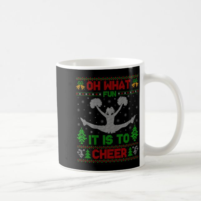 Oh What Fun It Is To Cheer Xmas Cheerleading Ugly  Kaffeetasse (Rechts)