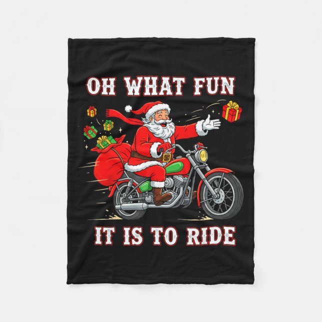 Oh What Fun It Is To Ride Motorcycle Biker Funny S Fleecedecke (Vorderseite)