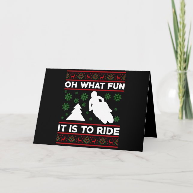 Oh What Fun It Is To Ride Motorcycle Dirt Bike Dankeskarte (Vorderseite)