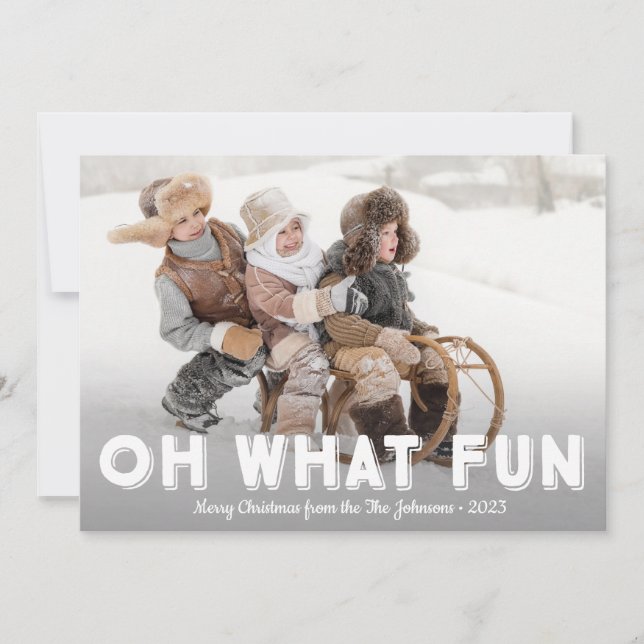 Oh What Fun Photo Cartes de Noël, Paysage (Devant)