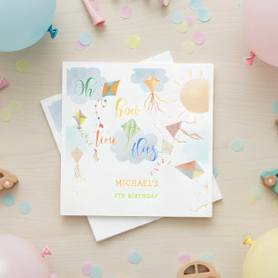 Oh, wie die Zeit fliegt Wasserfarbe Drachen Geburt Serviette