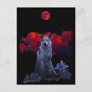 Oh Wolf Moon   Carte postale Goth Wolf