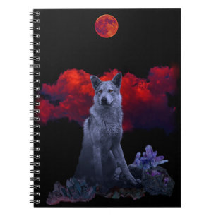 Oh Wolf Moon Goth Spiral Notebook Notizblock