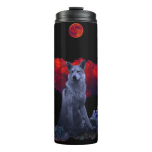 Oh Wolf Moon Thermal Goth Coffee Tumbler Thermosbecher