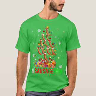 Oh Wurst Tree Funny Xmas Tree Light Santa Sausag T-Shirt