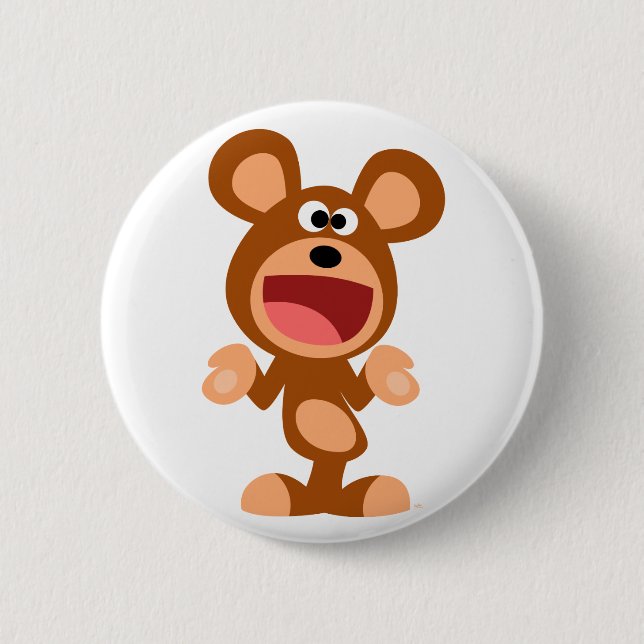"Oh…" Zucken des Cartoon-Bärn-Knopf-Abzeichens Button (Vorderseite)