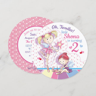 Oh, zwei, Niedliche Ballettmädchen, Alter 2 Einladung