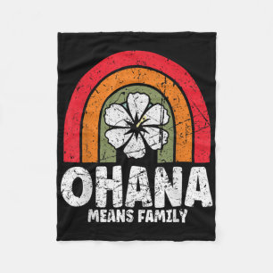 Ohana bedeutet Familie Hawaii Sommer Palmen Strand Fleecedecke