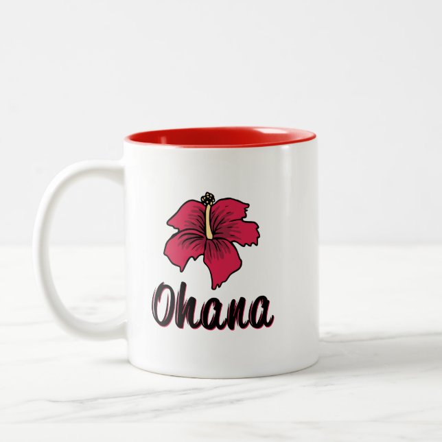 Ohana bedeutet Family Hawaiian Coffee Tasse (Links)
