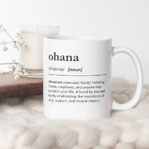 Ohana-Definition: minimalistische hawaiianische Fa Kaffeetasse