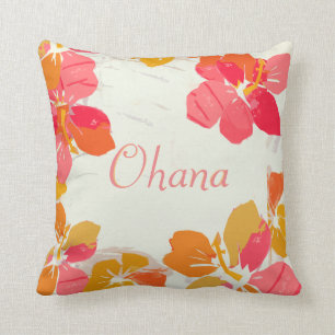 Ohana hawaiisches Familien-Hibiskusthrow-Kissen Kissen