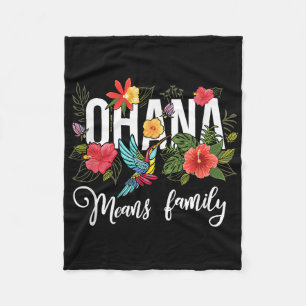 Ohana Means Family Hawaii Hibiskus Blume 70er Retr Fleecedecke