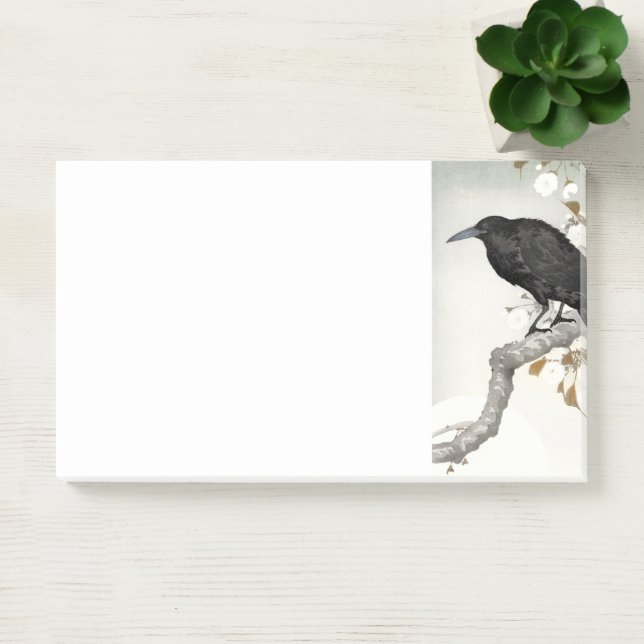 Ohara Koson A Crow und der Vollmond Post-it Klebezettel (Büro)