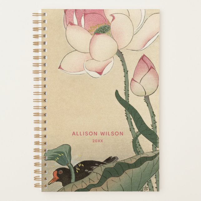 Ohara Koson, japanische Gallinule mit Lotus-Blume Planer (Vorderseite)