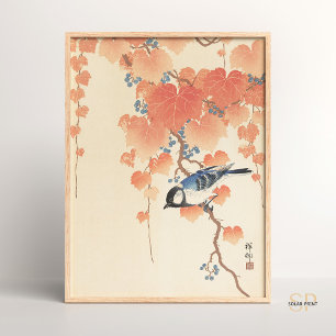 Ohara Koson Kohlmeise auf Paulownia-Zweig Japanisc Poster