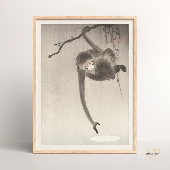 Ohara Koson Monkey und Moon Japanisch Asiatische K Poster (Von Creator hochgeladen)