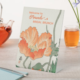 Ohara Koson, Orange Poppy - Bridal Brunch Willkomm Sockelschild