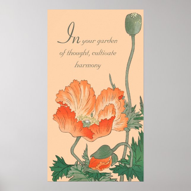 Ohara Koson Schönes japanisches Mohn CC0811 Zitat Poster (Vorne)