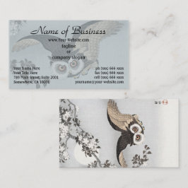 Ohara Koson Scops Owl Cherry Blossoms & Moon Visitenkarte