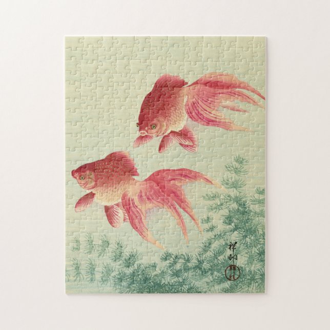 Ohara Koson, Veiltail Goldfish - Japanische Kunst (Vertikal)