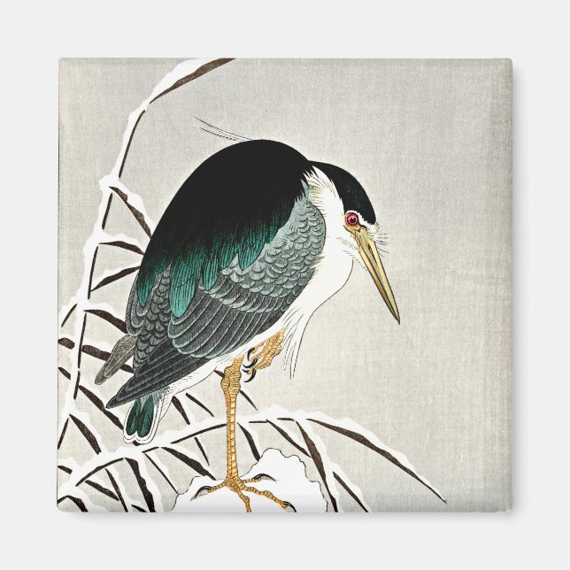 Ohara Koson's Heron in Snow Magnet (Vorne)