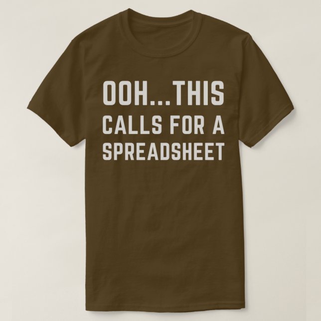 Ohdies erfordert eine Tabellenkalkulation, die zu  T-Shirt (Design vorne)