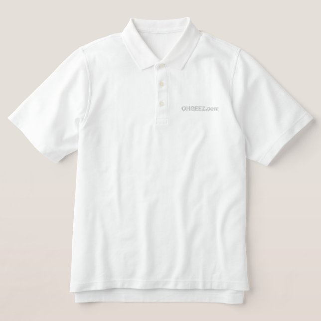 OHGEEZ.com bestickter Polo (Design Vorderseite)
