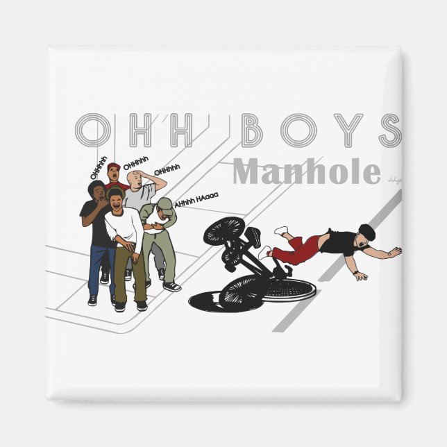 OHH BOYS - Der Mensch auf dem Fahrrad trifft ein M Magnet (Vorne)