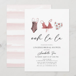 Ohh La La Lingerie Invitation à la douche nuptiale