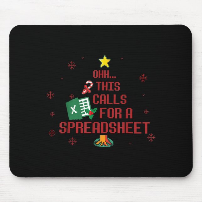 Ohhh This Calls For A Spreadsheet Ugly Christmas S Mousepad (Vorne)