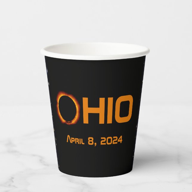 Ohio 2024 Gesamtsolarausstoß Pappbecher (Vorderseite)