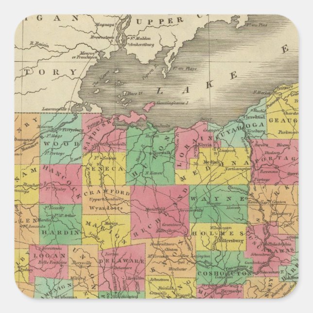 Ohio 5 quadratischer aufkleber (Vorderseite)