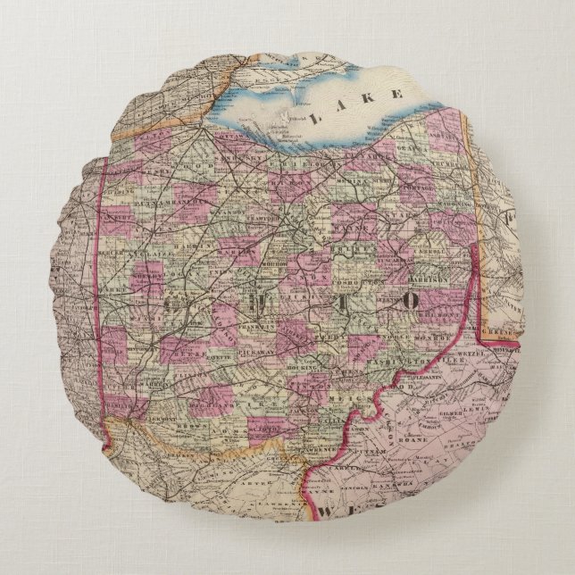 Ohio 9 rundes kissen (Vorderseite)