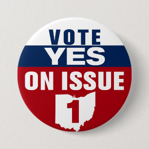 Ohio-Abstimmung Ja zur Frage 1 Button